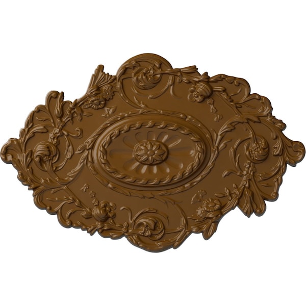 Ekena Millwork Strasbourg Ceiling Medallion, Hand-Painted Smokey Topaz, 30 1/2"W x 20"H x 1 1/2"P CM30SGSTF - main